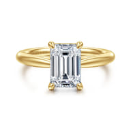 Bambi - 14K Yellow Gold Emerald Cut Solitaire Diamond Engagement Ring