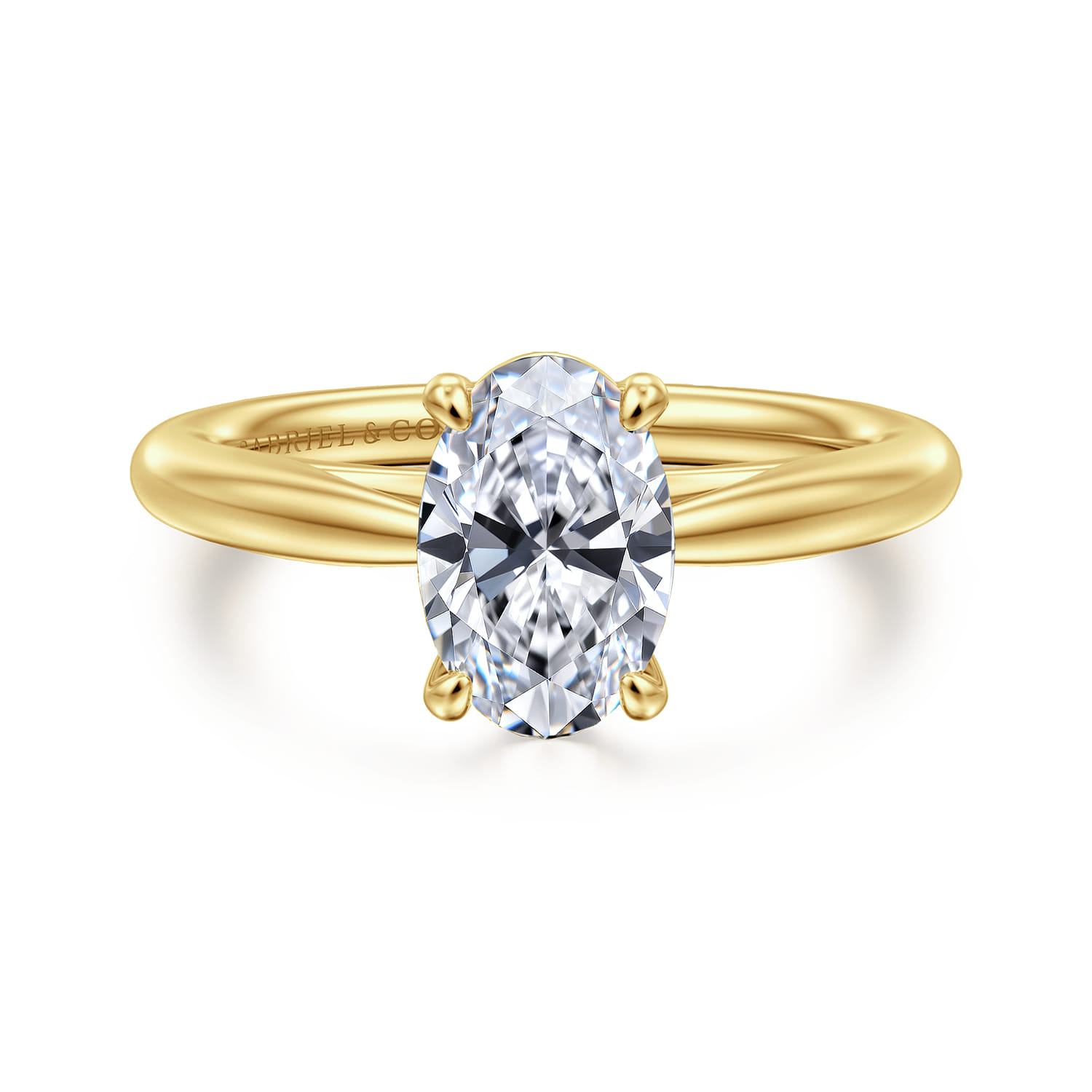 Bambi - 14K Yellow Gold Oval Diamond Engagement Ring
