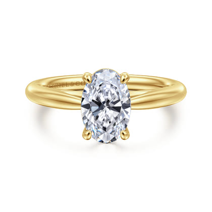 Bambi - 14K Yellow Gold Oval Diamond Engagement Ring