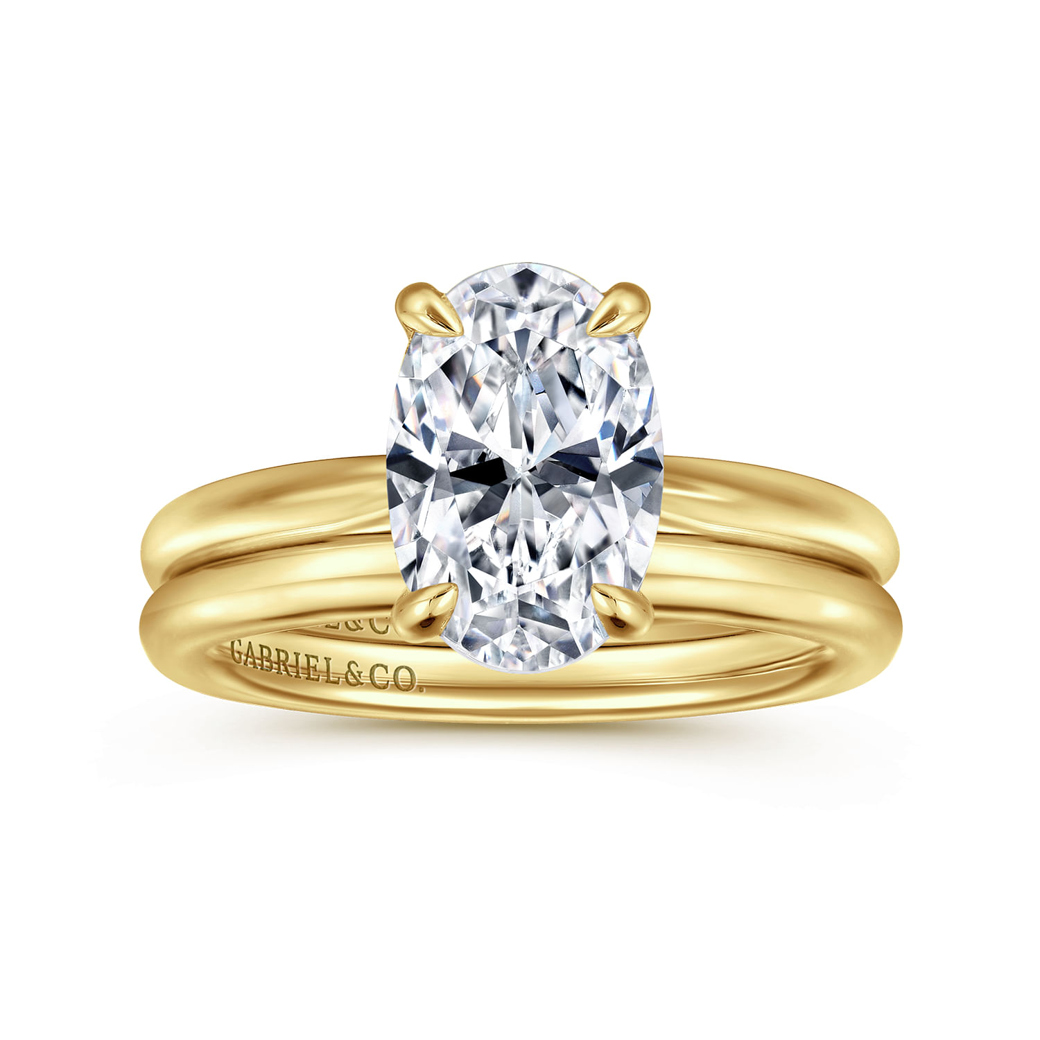 Bambi - 14K Yellow Gold Oval Diamond Engagement Ring