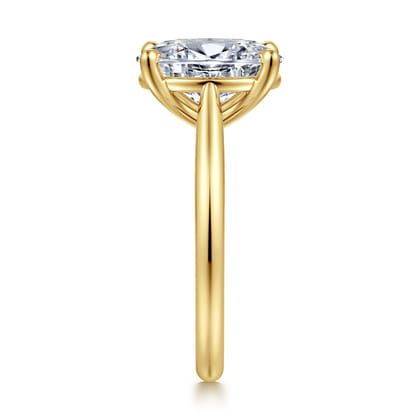 Bambi - 14K Yellow Gold Oval Solitaire Diamond Engagement Ring