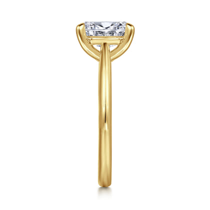 Bambi - 14K Yellow Gold Oval Solitaire Diamond Engagement Ring