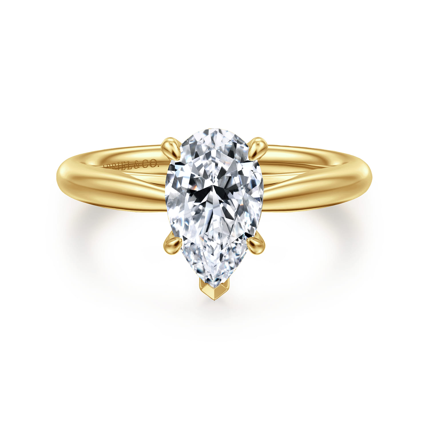 Bambi - 14K Yellow Gold Pear Shape Solitaire Diamond Engagement Ring