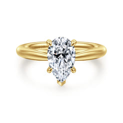 Bambi - 14K Yellow Gold Pear Shape Solitaire Diamond Engagement Ring