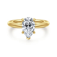 Bambi - 14K Yellow Gold Pear Shape Solitaire Diamond Engagement Ring