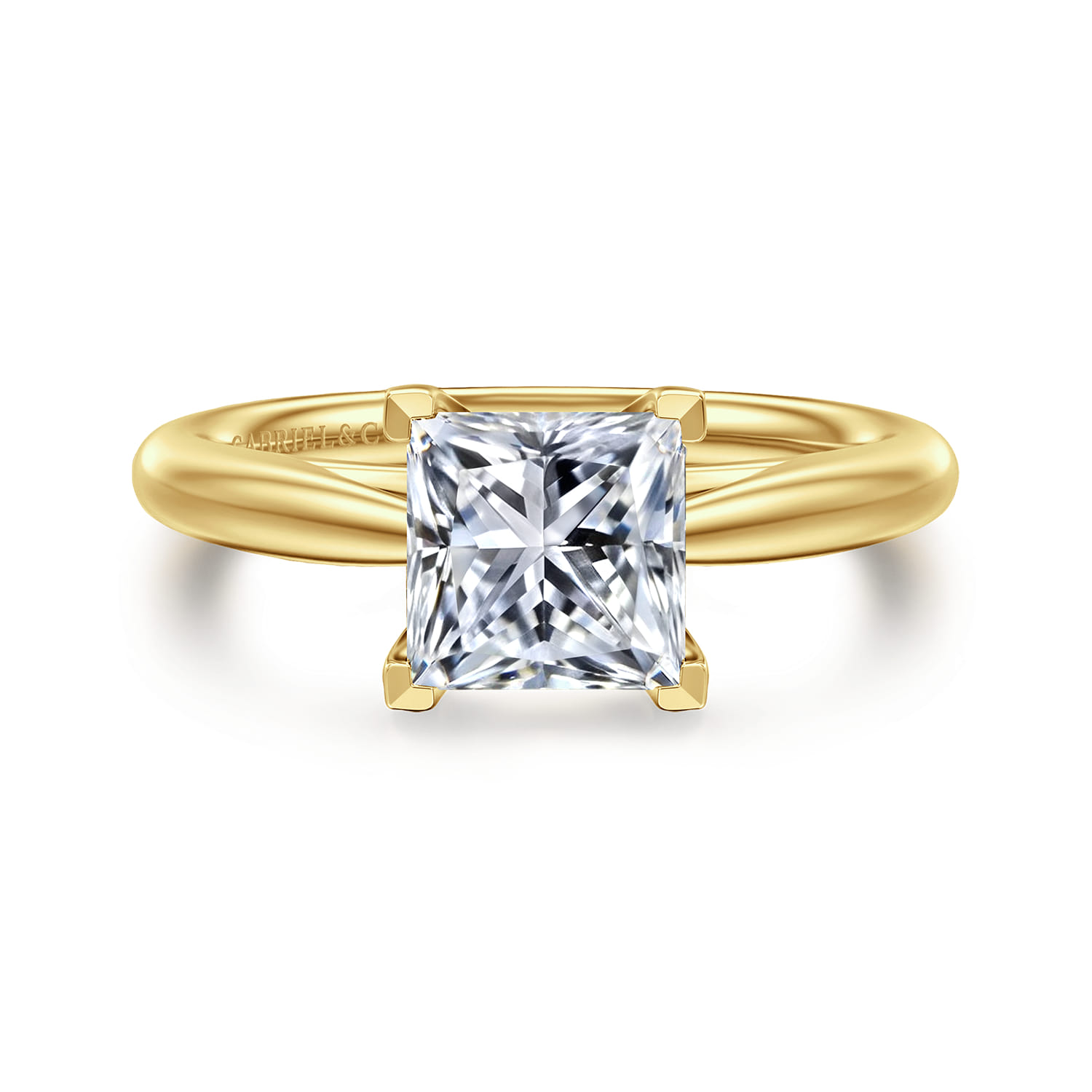 Bambi - 14K Yellow Gold Princess Cut Solitaire Diamond Engagement Ring