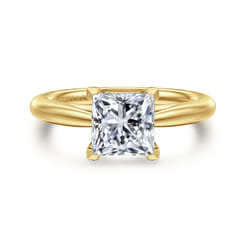 Bambi - 14K Yellow Gold Princess Cut Solitaire Diamond Engagement Ring