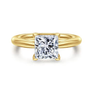 Bambi - 14K Yellow Gold Princess Cut Solitaire Diamond Engagement Ring
