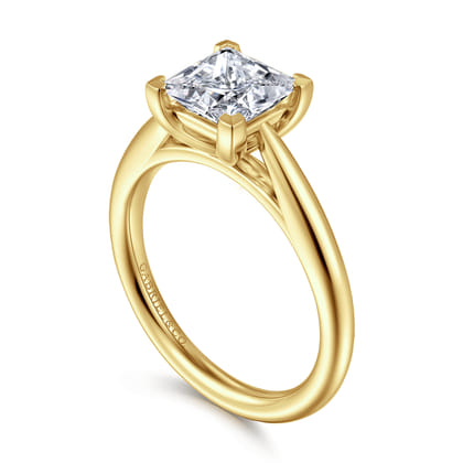 Bambi - 14K Yellow Gold Princess Cut Solitaire Diamond Engagement Ring