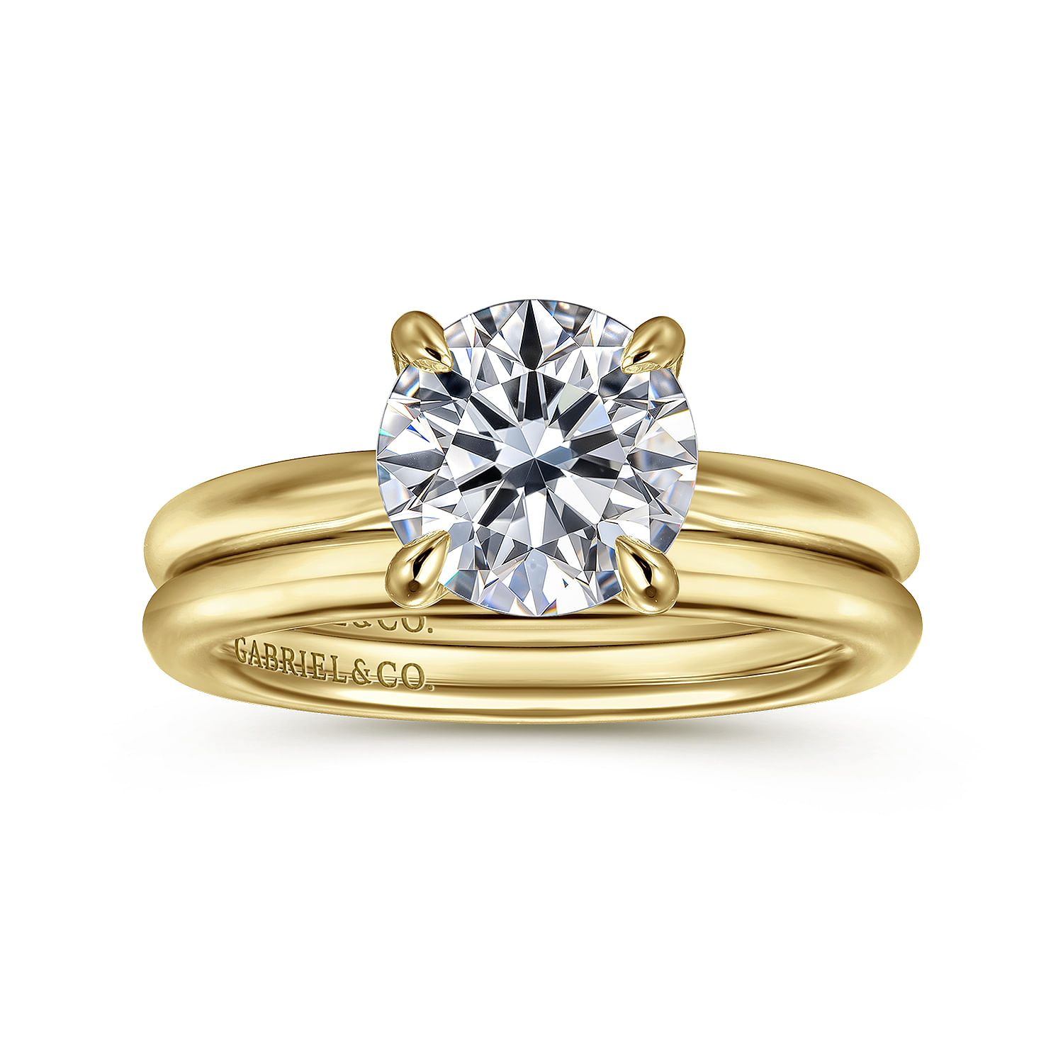 Bambi - 14K Yellow Gold Round Engagement Ring