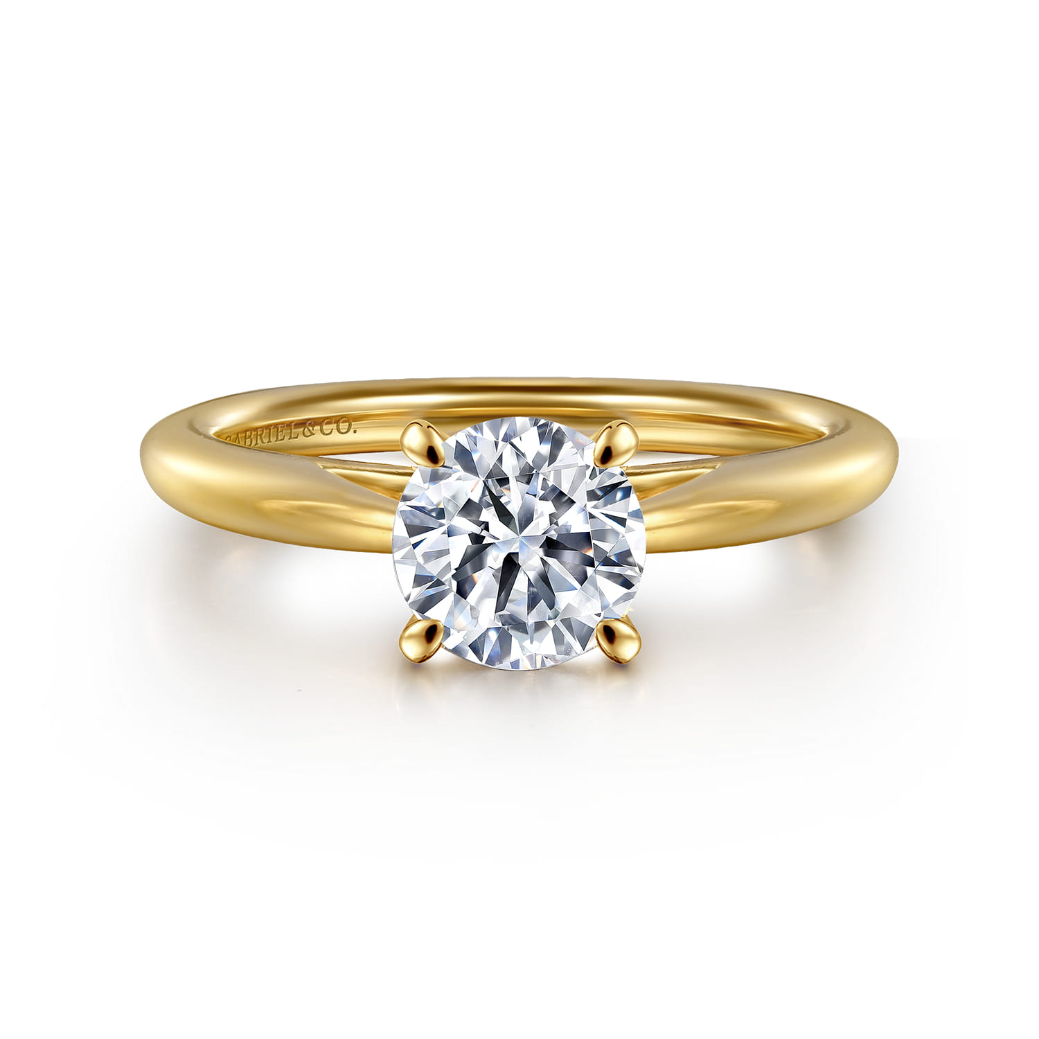 Bambi - 14K Yellow Gold Round Solitaire Diamond Engagement Ring