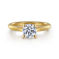 Bambi - 14K Yellow Gold Round Solitaire Diamond Engagement Ring