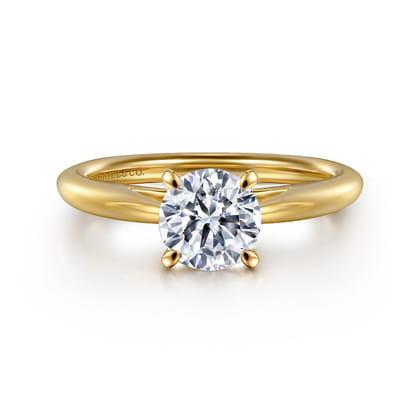Bambi - 14K Yellow Gold Round Solitaire Diamond Engagement Ring