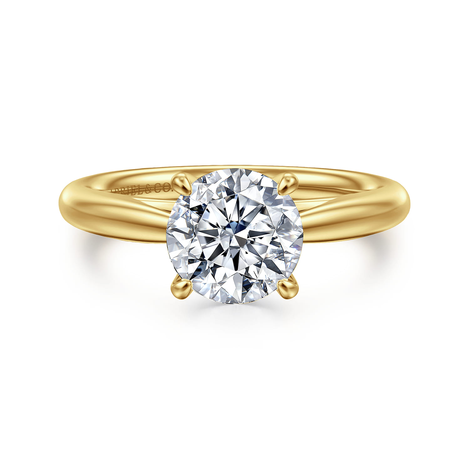 Bambi - 14K Yellow Gold Round Solitaire Diamond Engagement Ring