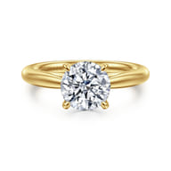 Bambi - 14K Yellow Gold Round Solitaire Diamond Engagement Ring