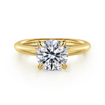 Bambi - 14K Yellow Gold Round Solitaire Diamond Engagement Ring