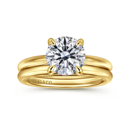 Bambi - 14K Yellow Gold Round Solitaire Diamond Engagement Ring