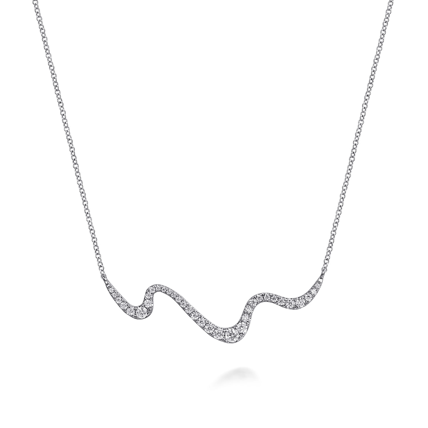 Bar Necklace 14K White Gold Diamond 0.5ct - 0.5 ct - Shot 1