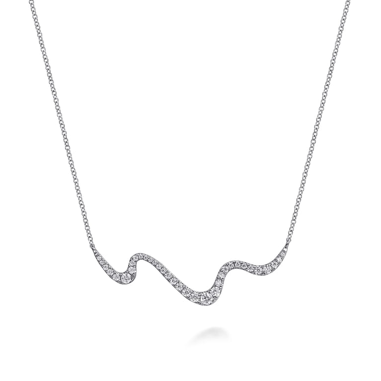 Bar Necklace 14K White Gold Diamond 0.5ct - 0.5 ct - Shot 1