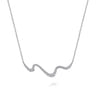 Bar Necklace 14K White Gold Diamond 0.5ct - 0.5 ct