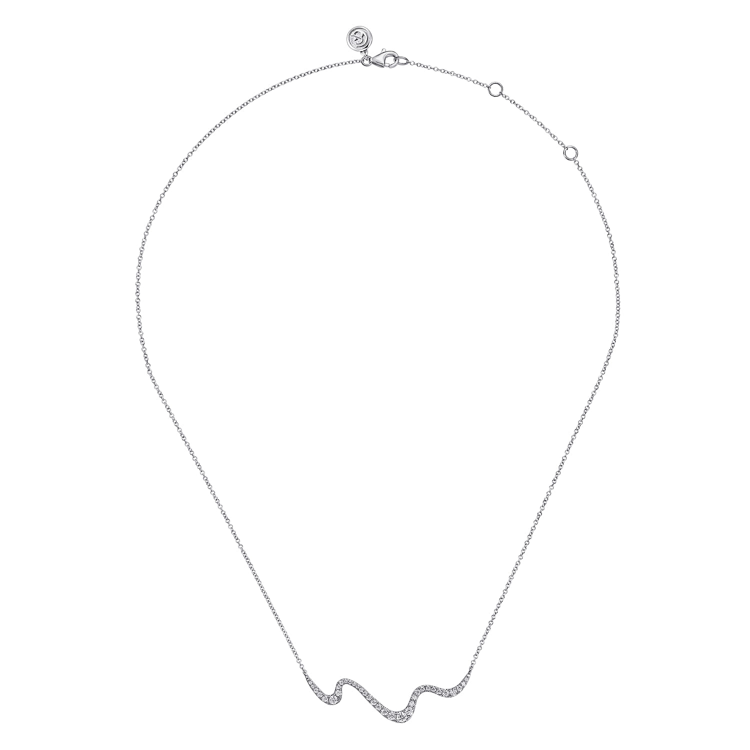 Bar Necklace 14K White Gold Diamond 0.5ct - 0.5 ct - Shot 2