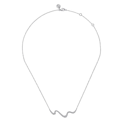 Bar Necklace 14K White Gold Diamond 0.5ct