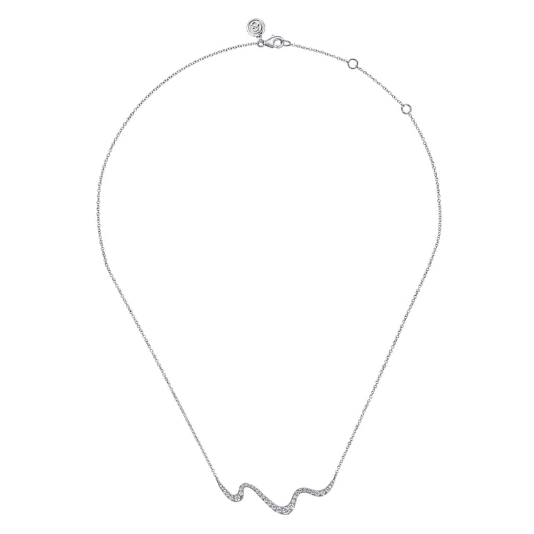 Bar Necklace 14K White Gold Diamond 0.5ct - 0.5 ct - Shot 2