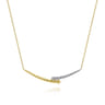 Bar Necklace 14K White and Yellow Gold Diamond 0.18ct Bujukan - 0.18 ct