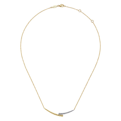 Bar Necklace 14K White and Yellow Gold Diamond 0.18ct Bujukan