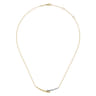 Bar Necklace 14K White and Yellow Gold Diamond 0.18ct Bujukan - 0.18 ct