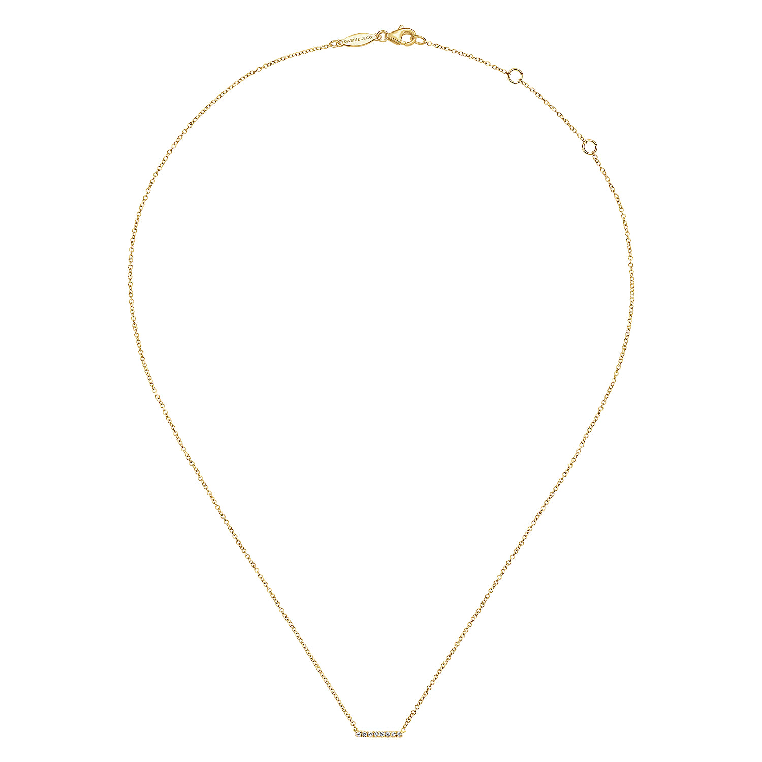 Bar Necklace 14K Yellow Gold Diamond 0.06ct - 0.06 ct - Shot 2