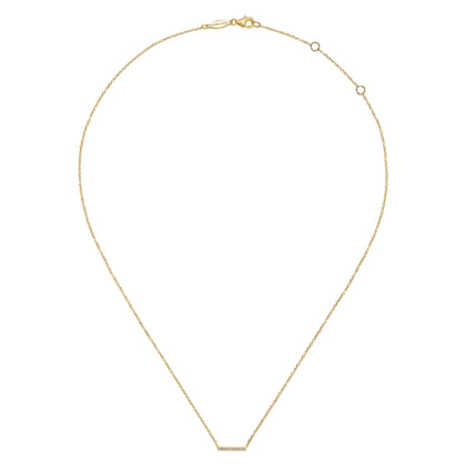 Bar Necklace 14K Yellow Gold Diamond 0.06ct