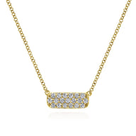Bar Necklace 14K Yellow Gold Diamond 0.19ct