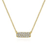 Bar Necklace 14K Yellow Gold Diamond 0.19ct - 0.19 ct