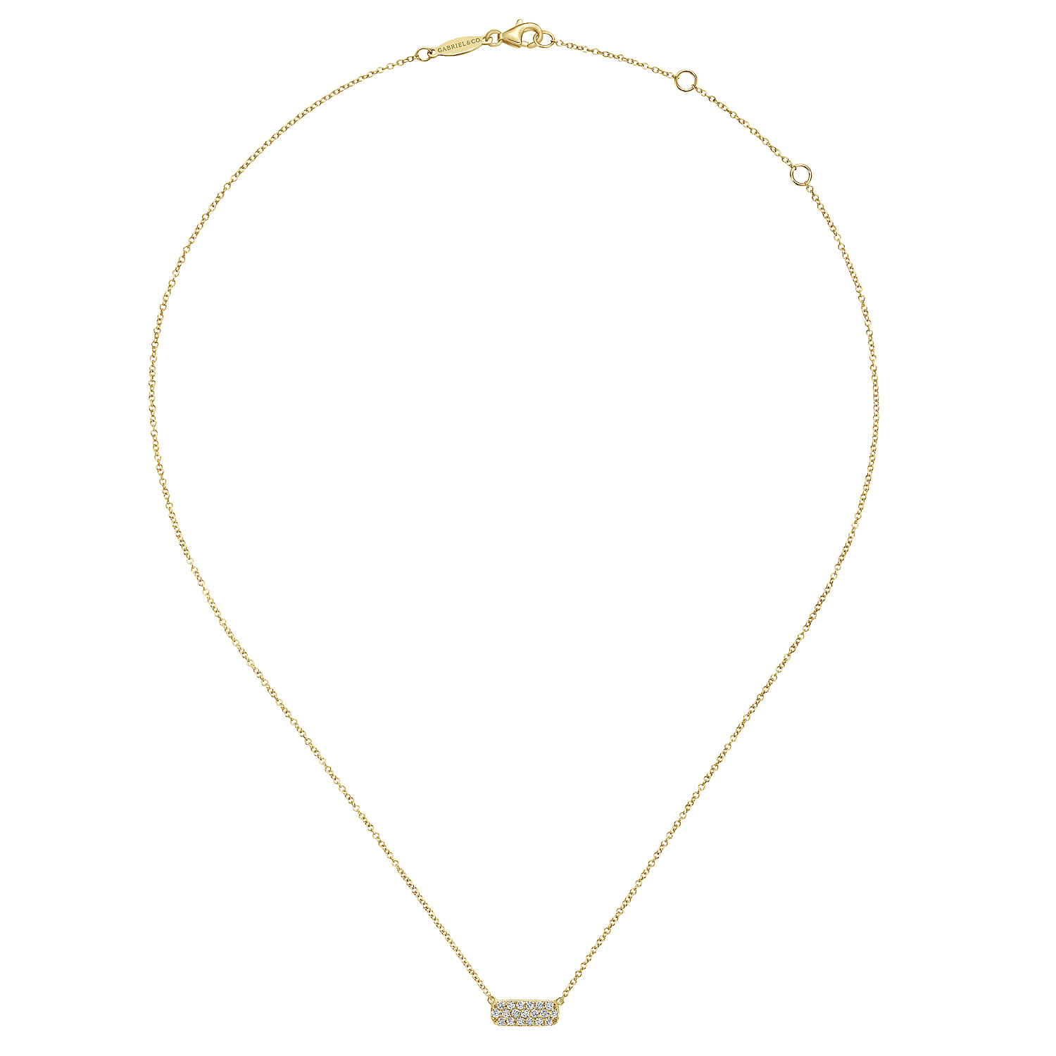 Bar Necklace 14K Yellow Gold Diamond 0.19ct - 0.19 ct - Shot 2
