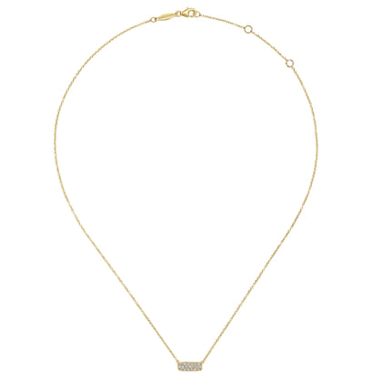 Bar Necklace 14K Yellow Gold Diamond 0.19ct