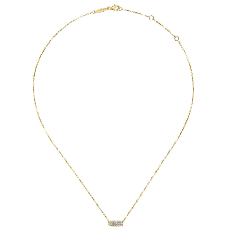 Bar Necklace 14K Yellow Gold Diamond 0.19ct - 0.19 ct - Shot 2