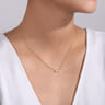 Bar Necklace 14K Yellow Gold Diamond 0.19ct - 0.19 ct