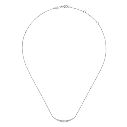 Bar Necklace Curved 14K White Gold Diamond 0.25ct