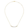Bar Necklace Curved 14K White and Yellow Gold Diamond 0.3ct Bujukan - 0.3 ct
