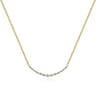 Bar Necklace Curved 14K Yellow Gold Diamond 0.25ct - 0.25 ct