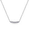 Bar Necklace Straight 14K White Gold Diamond 0.11ct - 0.11 ct