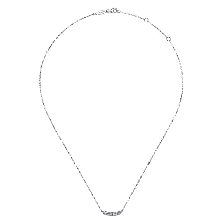 Bar Necklace Straight 14K White Gold Diamond 0.11ct - 0.11 ct - Shot 2