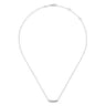 Bar Necklace Straight 14K White Gold Diamond 0.11ct - 0.11 ct