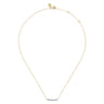 Bar Necklace Straight 14K White and Yellow Gold White Sapphire