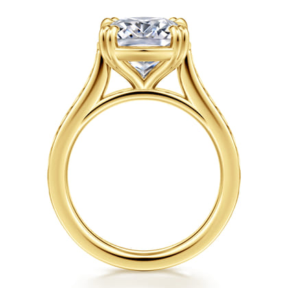 Bardot - Vintage Inspired 14K Yellow Gold Elongated Cushion Solitaire Diamond Engagement Ring