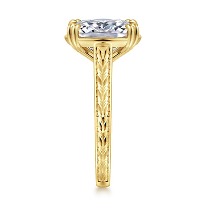 Bardot - Vintage Inspired 14K Yellow Gold Elongated Cushion Solitaire Diamond Engagement Ring