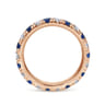 Eternity Band Wedding Ring in 14k Rose Gold with Round Sapphire at Gabriel & Co.