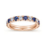 Eternity Band Wedding Ring in 14k Rose Gold with Round Sapphire at Gabriel & Co.