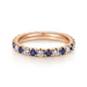 Eternity Band Wedding Ring in 14k Rose Gold with Round Sapphire at Gabriel & Co.